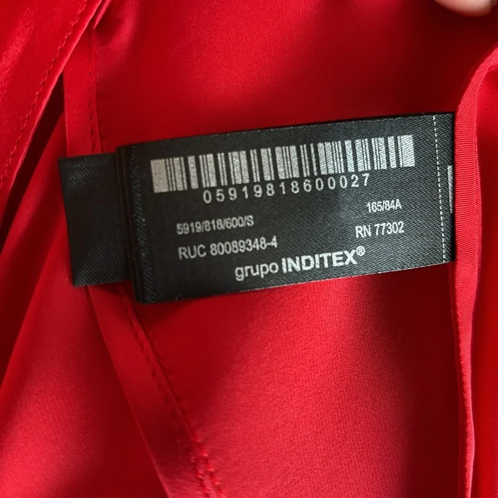 Zara 100% Silk  Red Maxi Dress - Picture 11 of 12